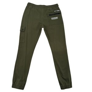 RGSTR Mens Cargo Jogger Pants Olive Green Streetwear Graphic Sz M 30x28 Stretch